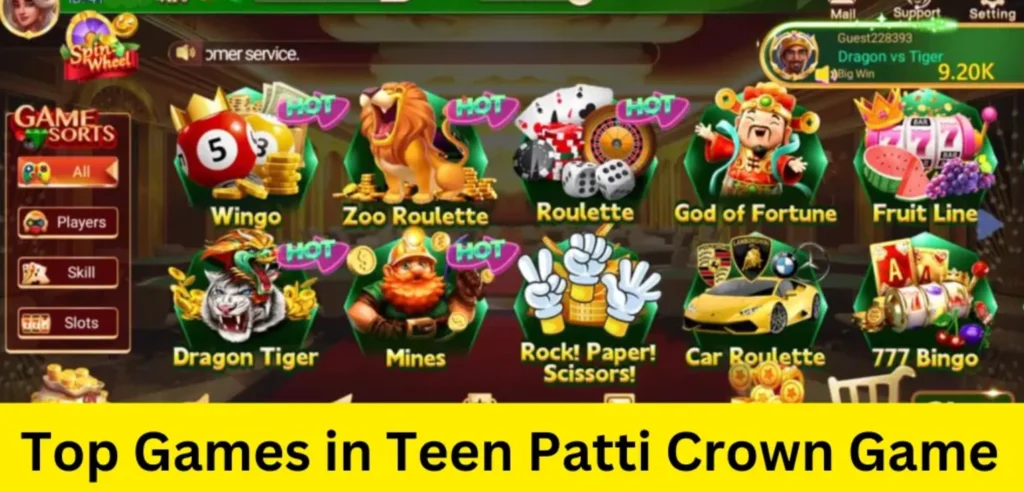 Amazing Games Available in 3 Patti Crown