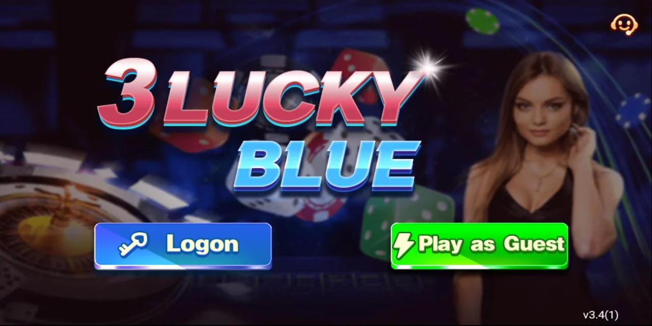 3 Lucky Blue APK login screen