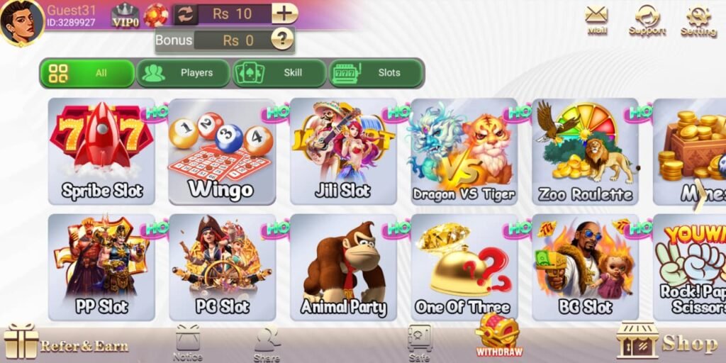 3 Patti Winner APK slots and casino game categories