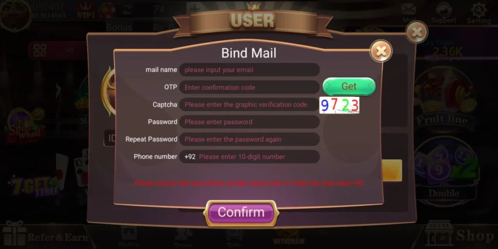 3 Patti Elite bind mail account registration