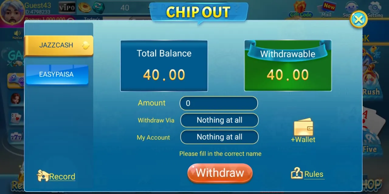 3 Patti Facebook chip out withdrawal