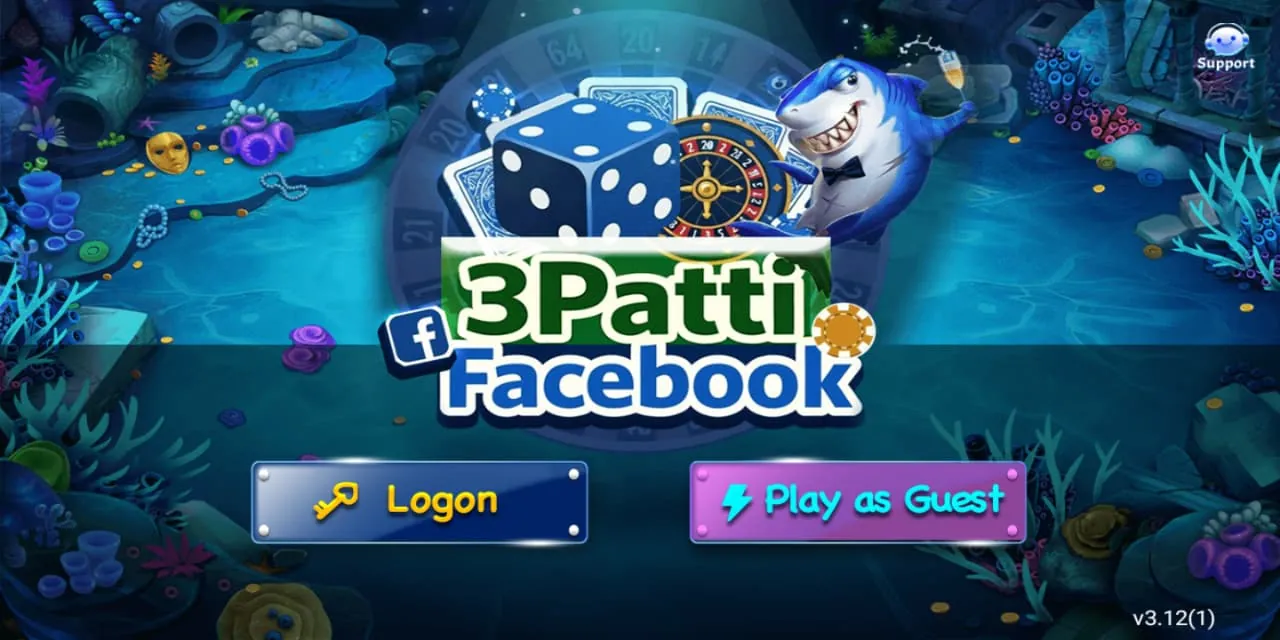 3 Patti Facebook login screen