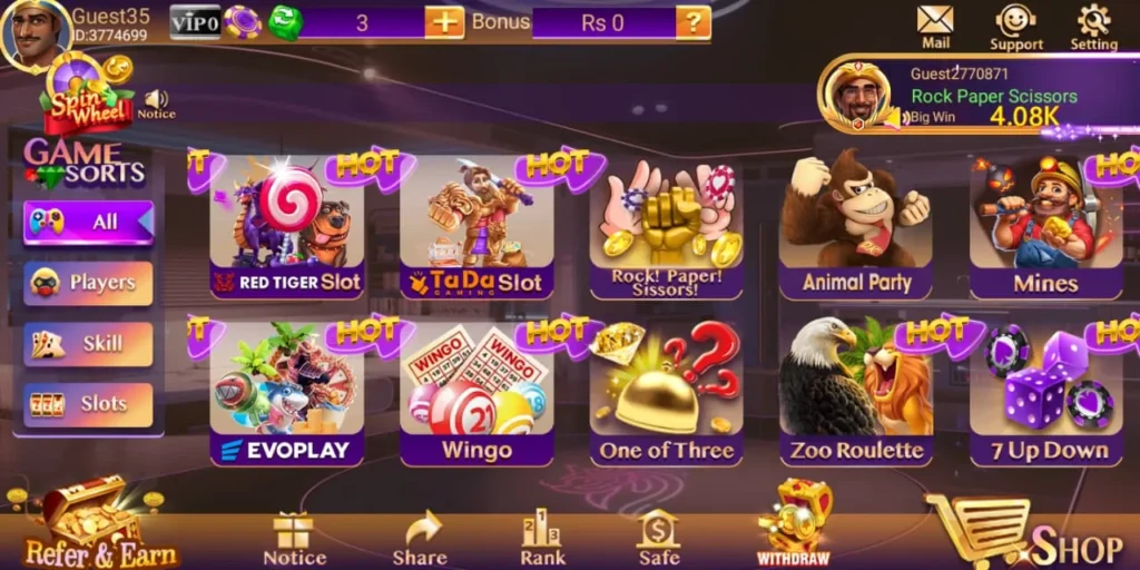 3 Patti Bingo slots and arcade games