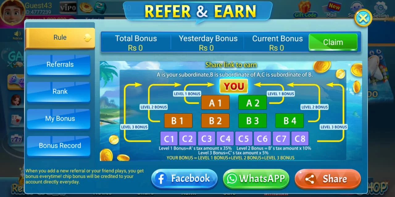 Slot Royal Refer and Earn program